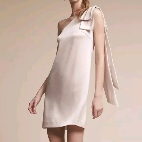 Nicole Miller | Dresses | New Bhldn Nicole Miller Tea Room One Shoulder  Mini Dress Champagne | Poshmark